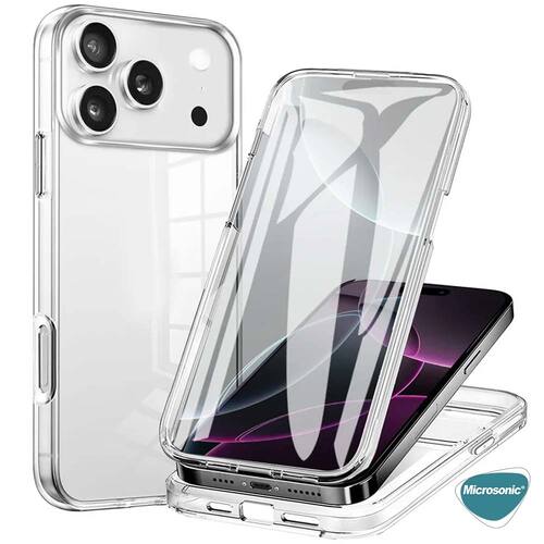 Microsonic Apple iPhone 17 Pro Max Kılıf 6 Tarafı Tam Full Koruma 360 Clear Soft Şeffaf