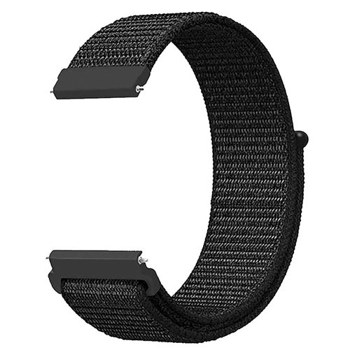 Microsonic Huawei Watch 5 46mm Hasırlı Kordon Woven Sport Loop Siyah