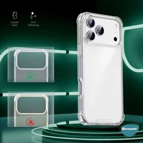Microsonic Apple iPhone 17 Pro Max Kılıf Shock Absorbing Şeffaf