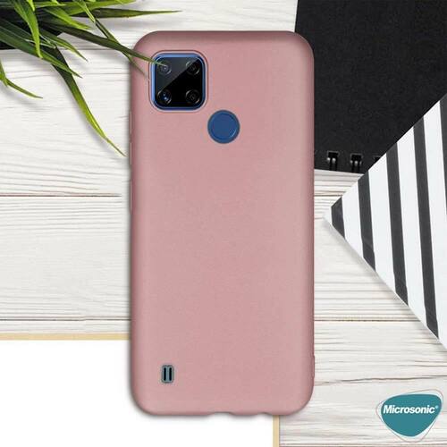 Microsonic Matte Silicone Realme C21Y Kılıf Siyah