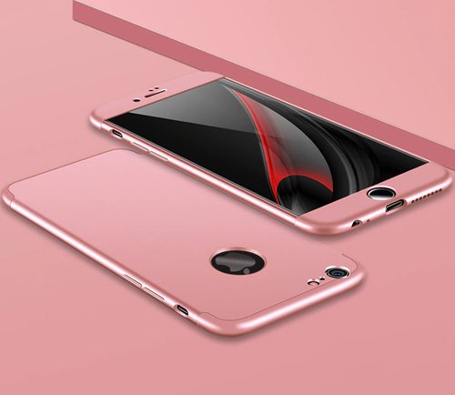 Microsonic Apple iPhone 8 Kılıf Double Dip 360 Protective Rose Gold