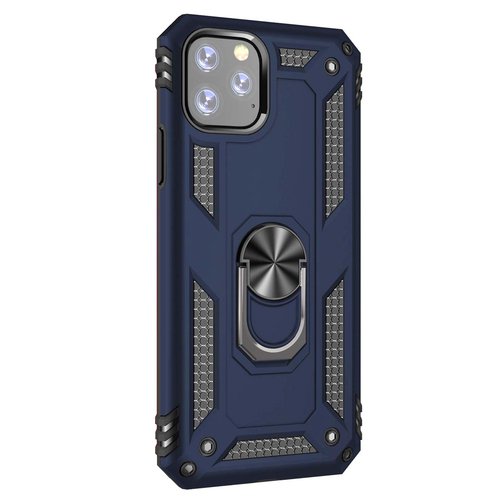 Microsonic Apple iPhone 11 Pro (5.8'') Kılıf Military Ring Holder Lacivert