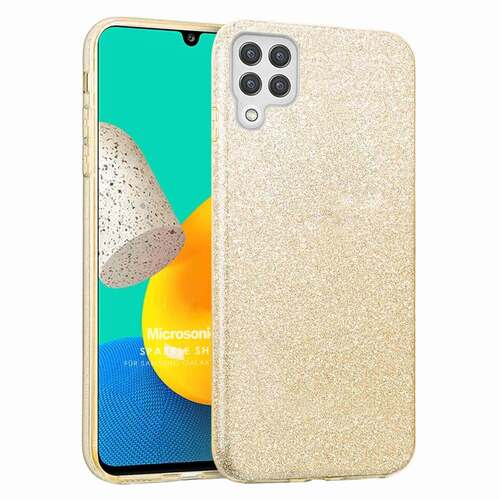 Microsonic Samsung Galaxy M22 Kılıf Sparkle Shiny Gold