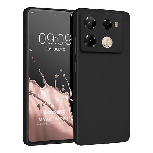 Microsonic Matte Silicone Infinix Note 40 Pro 4G Kılıf Siyah