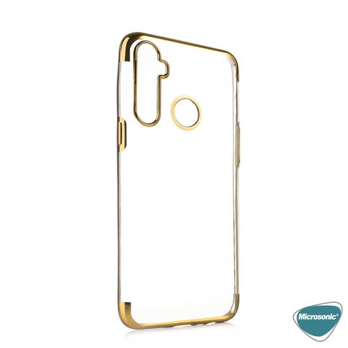 Microsonic Realme 5i Kılıf Skyfall Transparent Clear Gold