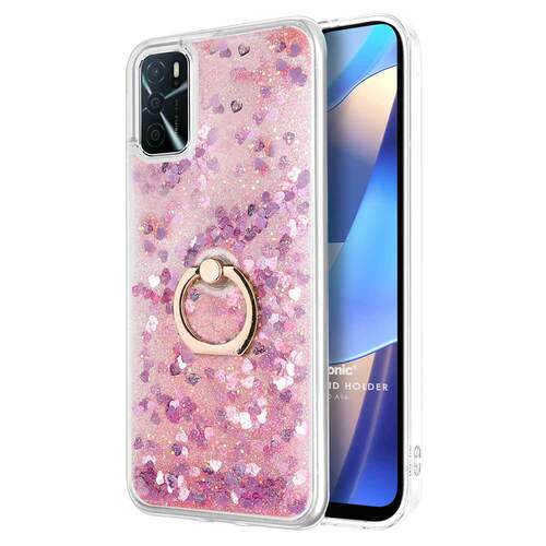 Microsonic Oppo A16 Kılıf Glitter Liquid Holder Pembe