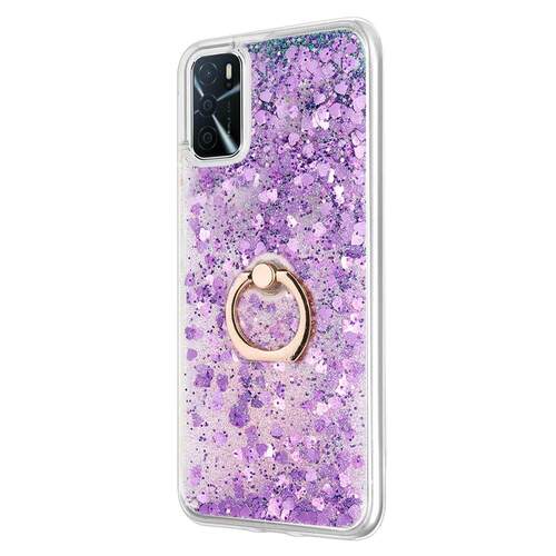 Microsonic Oppo A16 Kılıf Glitter Liquid Holder Mor