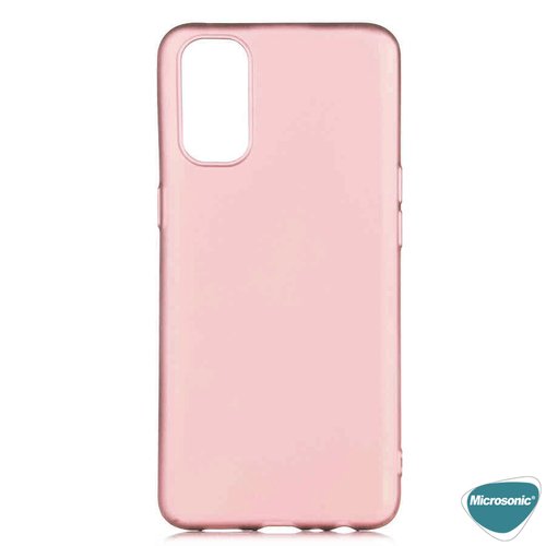 Microsonic Matte Silicone Oppo Reno 4 Kılıf Rose Gold