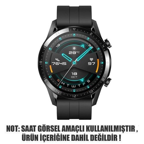 Microsonic Huawei Watch 5 46mm Kordon, Silicone RapidBands Siyah