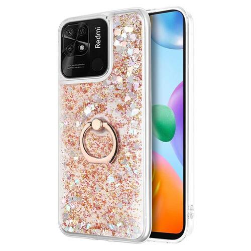 Microsonic Xiaomi Poco C40 Kılıf Glitter Liquid Holder Gold