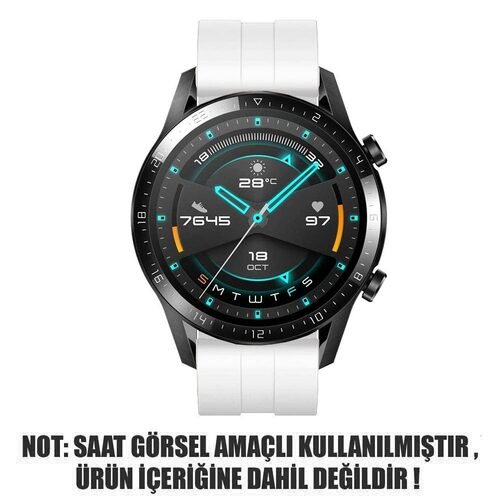 Microsonic Huawei Watch 5 46mm Kordon, Silicone RapidBands Beyaz