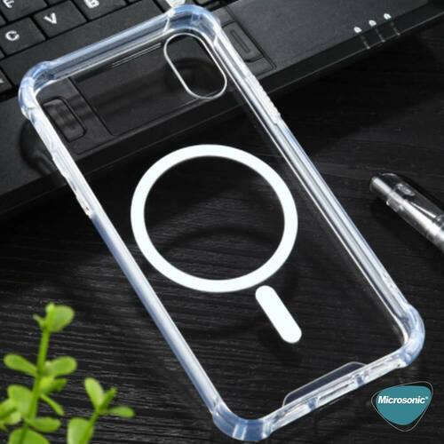 Microsonic Apple iPhone X Kılıf MagSafe Clear Soft Şeffaf