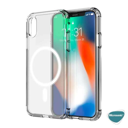 Microsonic Apple iPhone X Kılıf MagSafe Clear Soft Şeffaf