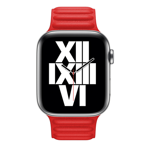 Microsonic Apple Watch Series 11 42mm Kordon Leather Link Band Kırmızı