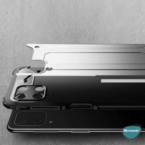 Microsonic Samsung Galaxy M22 Kılıf Rugged Armor Gümüş