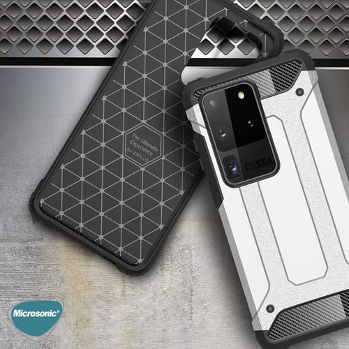 Microsonic Samsung Galaxy S20 Ultra Kılıf Rugged Armor Kırmızı