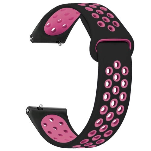 Microsonic Huawei Watch 5 46mm Rainbow Gently Band Kordon Siyah Pembe