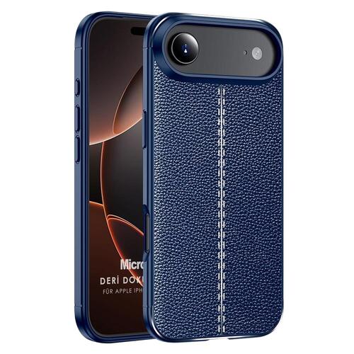Microsonic Apple iPhone 17 Air Kılıf Deri Dokulu Silikon Lacivert