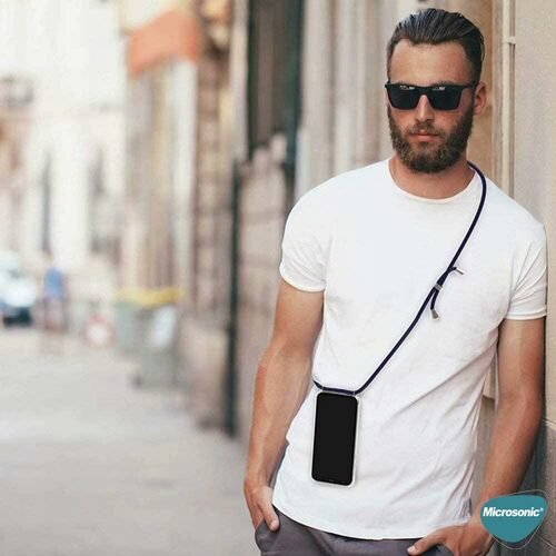 Microsonic Samsung Galaxy Note 20 Ultra Kılıf Neck Lanyard Siyah