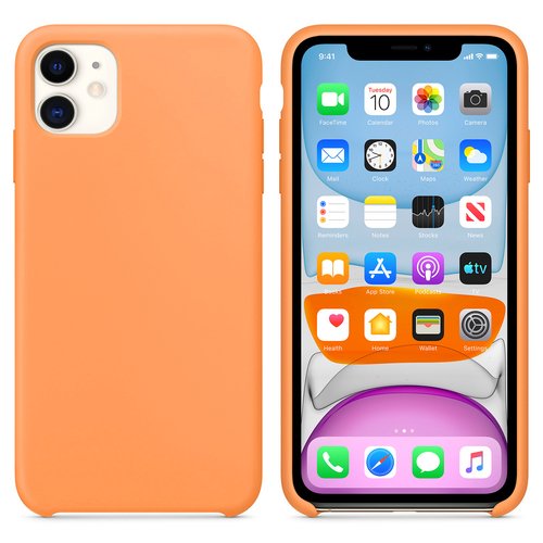 Microsonic Apple iPhone 11 (6.1'') Kılıf Liquid Lansman Silikon Papaya