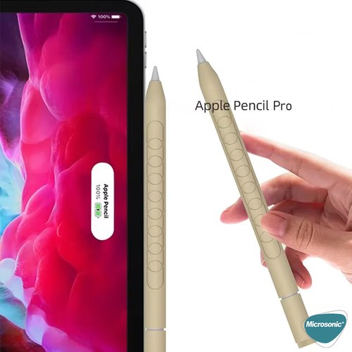 Microsonic Apple Pencil Pro Kılıf Mat Silikon Gri