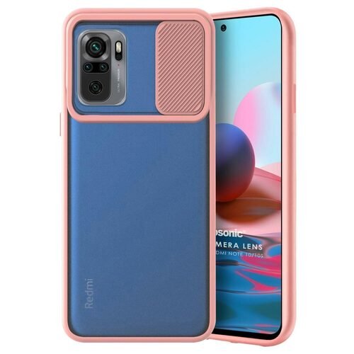 Microsonic Xiaomi Redmi Note 10S Kılıf Slide Camera Lens Protection Rose Gold