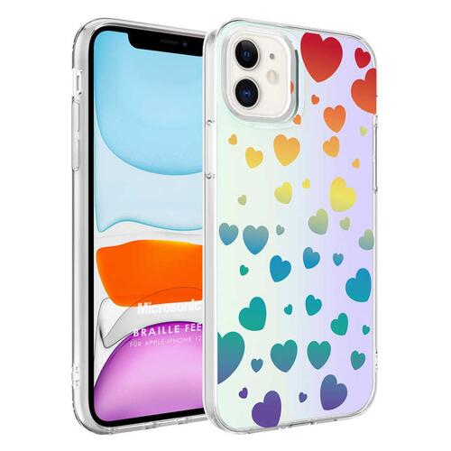 Microsonic Apple iPhone 12 Braille Feel Desenli Kılıf Heart