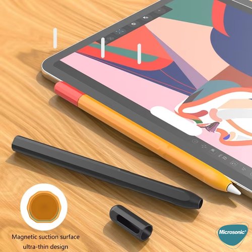 Microsonic Apple Pencil Pro Kılıf Mat Silikon Pembe Lila