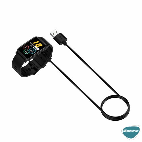 Microsonic Huawei Watch Fit 2 Manyetik USB Şarj Kablosu Siyah