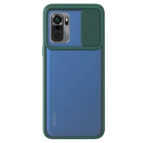 Microsonic Xiaomi Redmi Note 10S Kılıf Slide Camera Lens Protection Koyu Yeşil