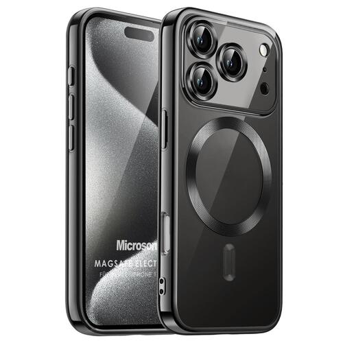 Microsonic Apple iPhone 17 Pro Kılıf MagSafe Luxury Electroplate Siyah