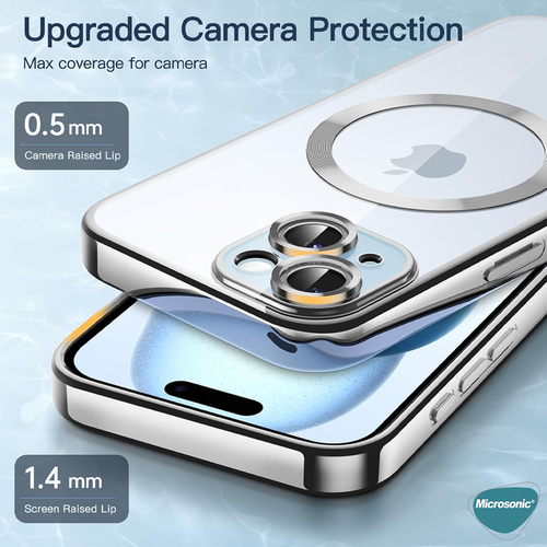 Microsonic Apple iPhone 17 Pro Kılıf MagSafe Luxury Electroplate Koyu Gri