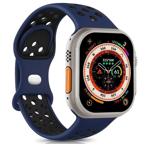 Microsonic Apple Watch Series 11 42mm Kordon Rainbow Band Lacivert Siyah