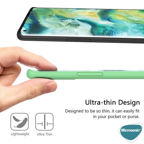 Microsonic Matte Silicone Oppo Find X2 Kılıf Mavi