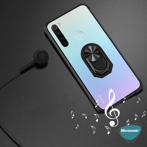 Microsonic Xiaomi Redmi Note 8 Kılıf Grande Clear Ring Holder Lacivert