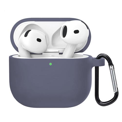 Microsonic Airpods 4.Nesil / ANC Liquid Silicone Lansman Lavanta Grisi