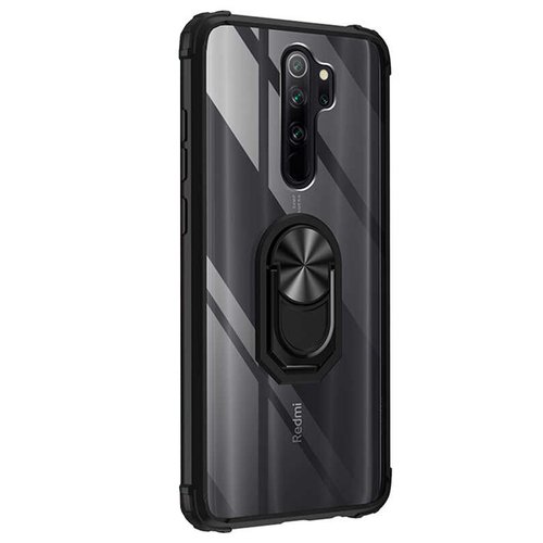 Microsonic Xiaomi Redmi Note 8 Pro Kılıf Grande Clear Ring Holder Siyah