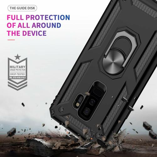 Microsonic Samsung Galaxy S9 Plus Kılıf Military Ring Holder Gümüş