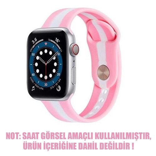 Microsonic Apple Watch Series 8 45mm Kordon Town Stripe Pembe