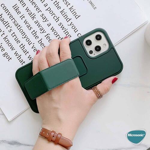 Microsonic Apple iPhone 14 Pro Kılıf Hand Strap Mor