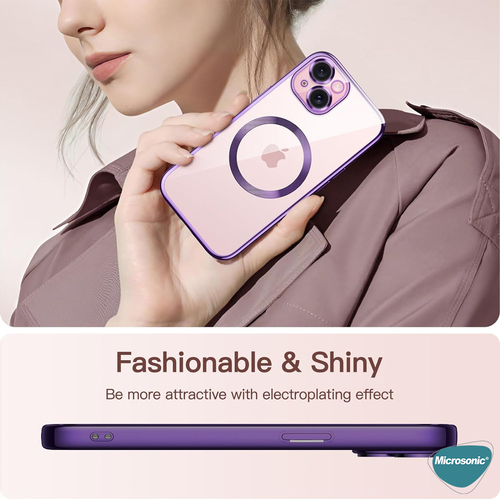 Microsonic Apple iPhone 17 Air Kılıf MagSafe Luxury Electroplate Yeşil