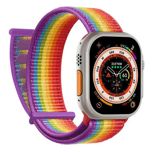 Microsonic Apple Watch Series 11 42mm Hasırlı Kordon Woven Pride Edition