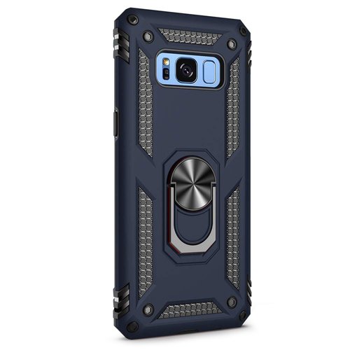 Microsonic Samsung Galaxy S8 Kılıf Military Ring Holder Lacivert