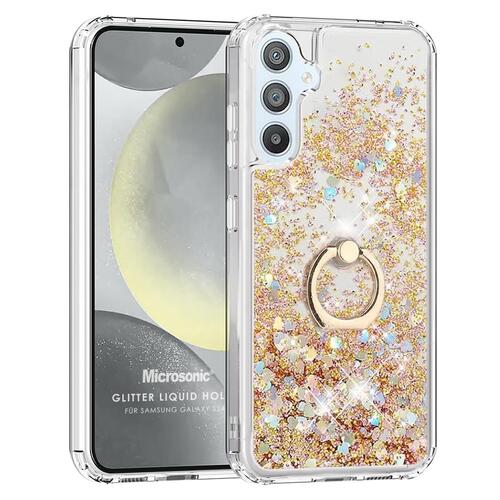 Microsonic Samsung Galaxy A35 Kılıf Glitter Liquid Holder Gold