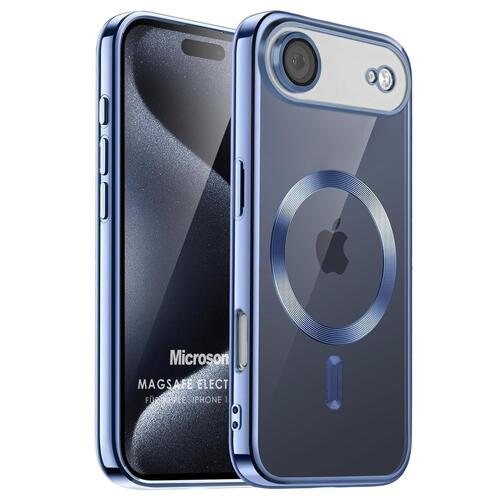 Microsonic Apple iPhone 17 Air Kılıf MagSafe Luxury Electroplate Mavi