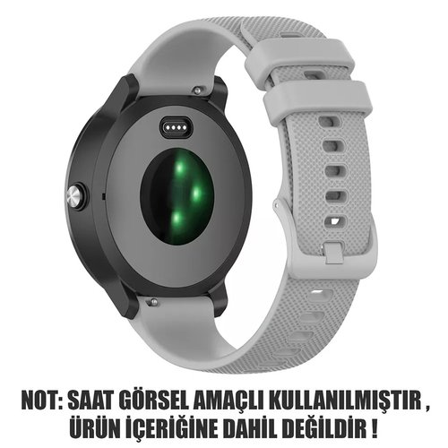 Microsonic Huawei Watch 5 42mm Kordon, Silicone Sport Band Gri