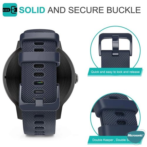 Microsonic Huawei Watch 5 42mm Kordon, Silicone Sport Band Gri