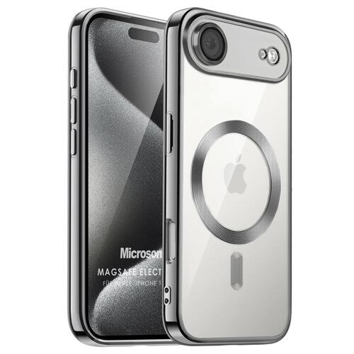 Microsonic Apple iPhone 17 Air Kılıf MagSafe Luxury Electroplate Koyu Gri
