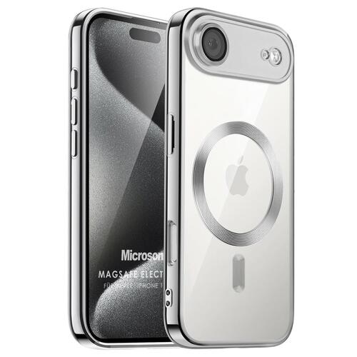 Microsonic Apple iPhone 17 Air Kılıf MagSafe Luxury Electroplate Gümüş