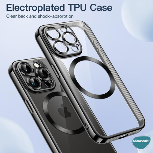 Microsonic Apple iPhone 17 Air Kılıf MagSafe Luxury Electroplate Gümüş